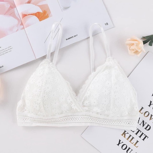 Áo ngực ren không gọng - Áo Bralete kiểu pháp Ôm nâng ngực Tự nhiên