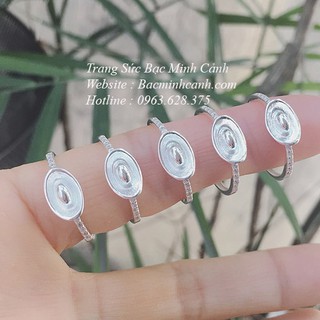 Nhẫn bạc nữ hình thỏi vàng