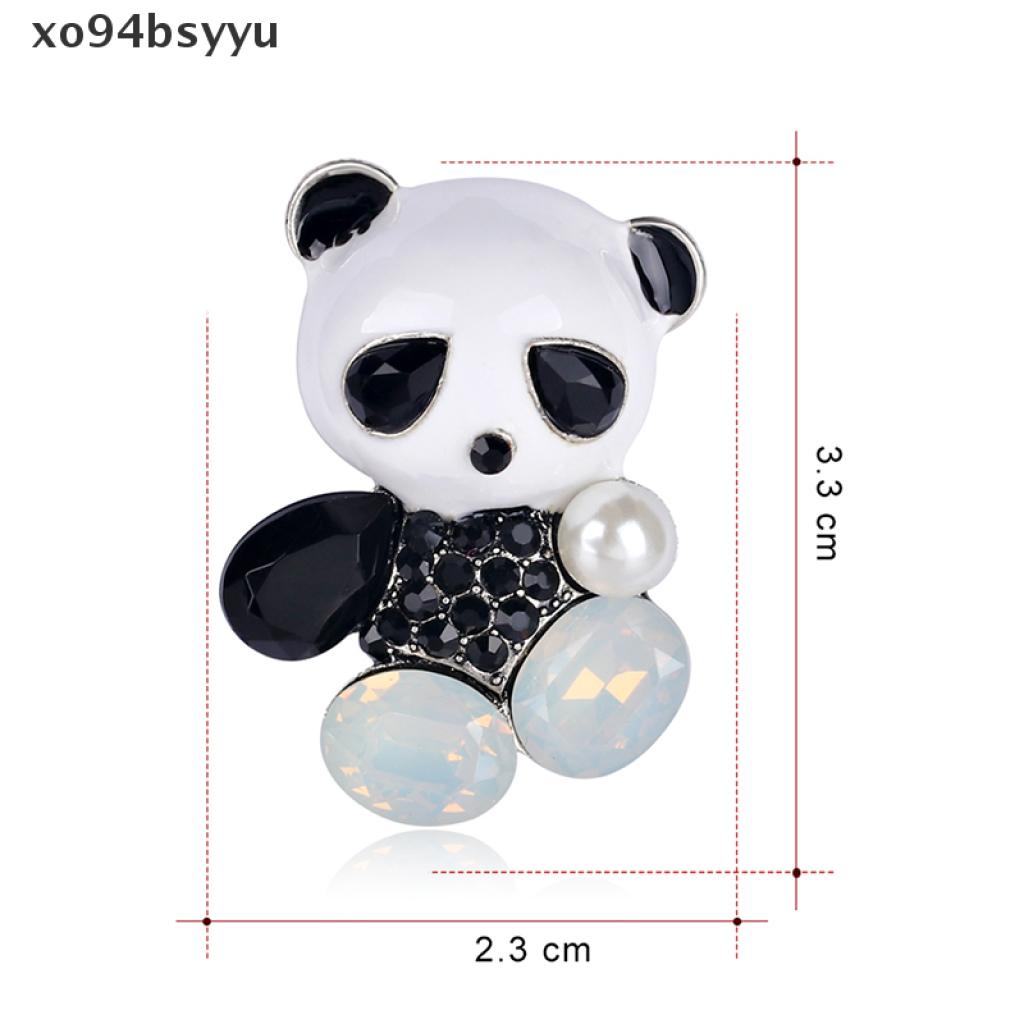 [xo94bsyyu] Fashion Wedding Bridal Crystal Enamel Animal Panda Corsage Banquet Brooch Pin [xo94bsyyu]