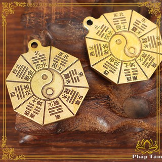 Móc Khóa Tiên Thiên Bát Quái Quẻ Kinh Dịch Đồng Nguyên Khối - Tâm Phong Thủy