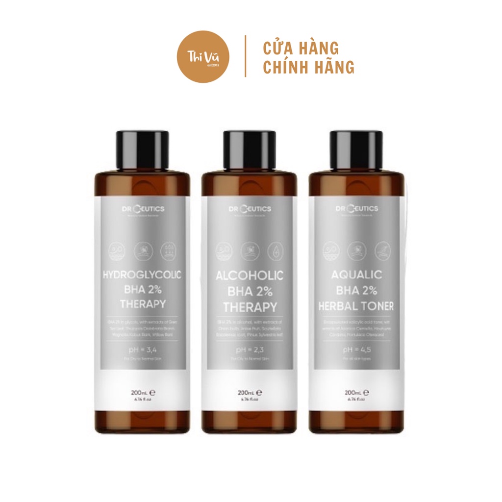 Toner Nước cân bằng làm Sạch Và Cân Bằng Da DrCeutics BHA 2% 200ml