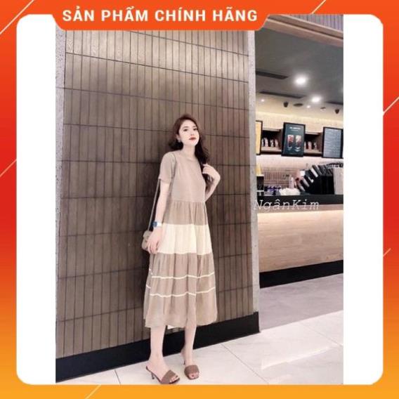 Váy Bầu coton cao cấp ❤️💞100%coton thấm hút mồ hôi ,hàng loại 1 ❤️💕có 2 màu phối trắng siêu đẹp ❤️💕freesize 45kg-68kg