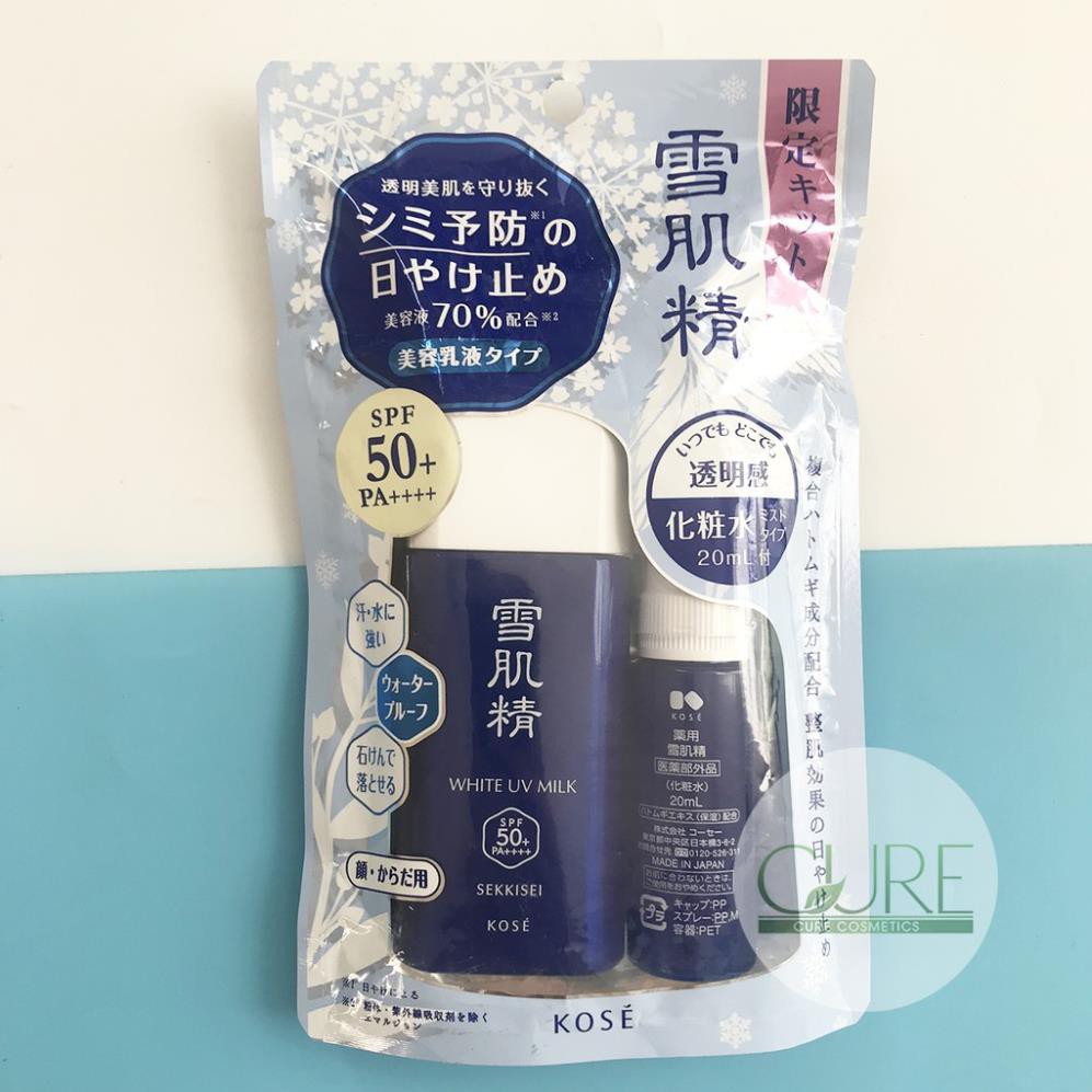 [Mẫu mới tặng] Kem chống nắng Kose dạng Milk Sekkisei Sun Protect Essence Milk SPF 50 60gr