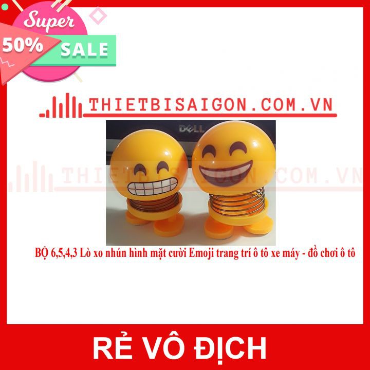 BỘ 2 Lò xo nhún hình mặt cười Emoji trang trí ô tô xe máy - đồ chơi ô tô