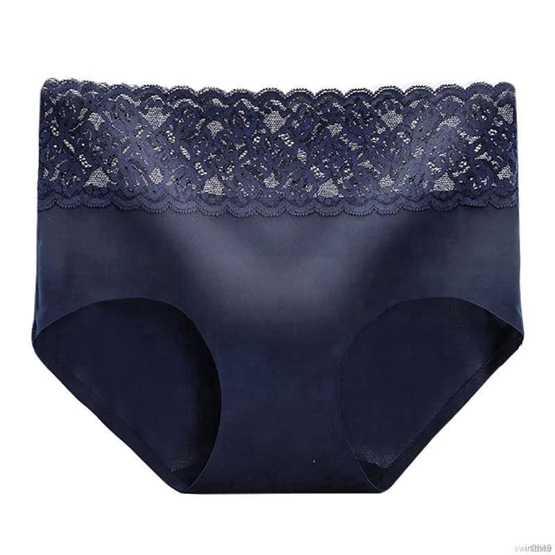 Women Beautiful Sweet Solid Color Lace High Elastic Waist Soft Briefs | BigBuy360 - bigbuy360.vn