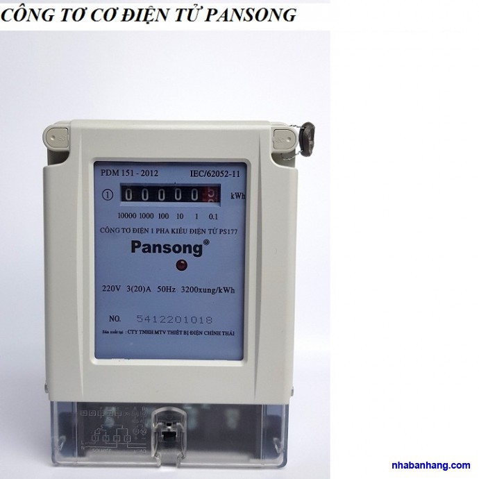 Công tơ điện tử 1 pha chính hãng Pansong - PS177 ( bảo hành 1 năm )