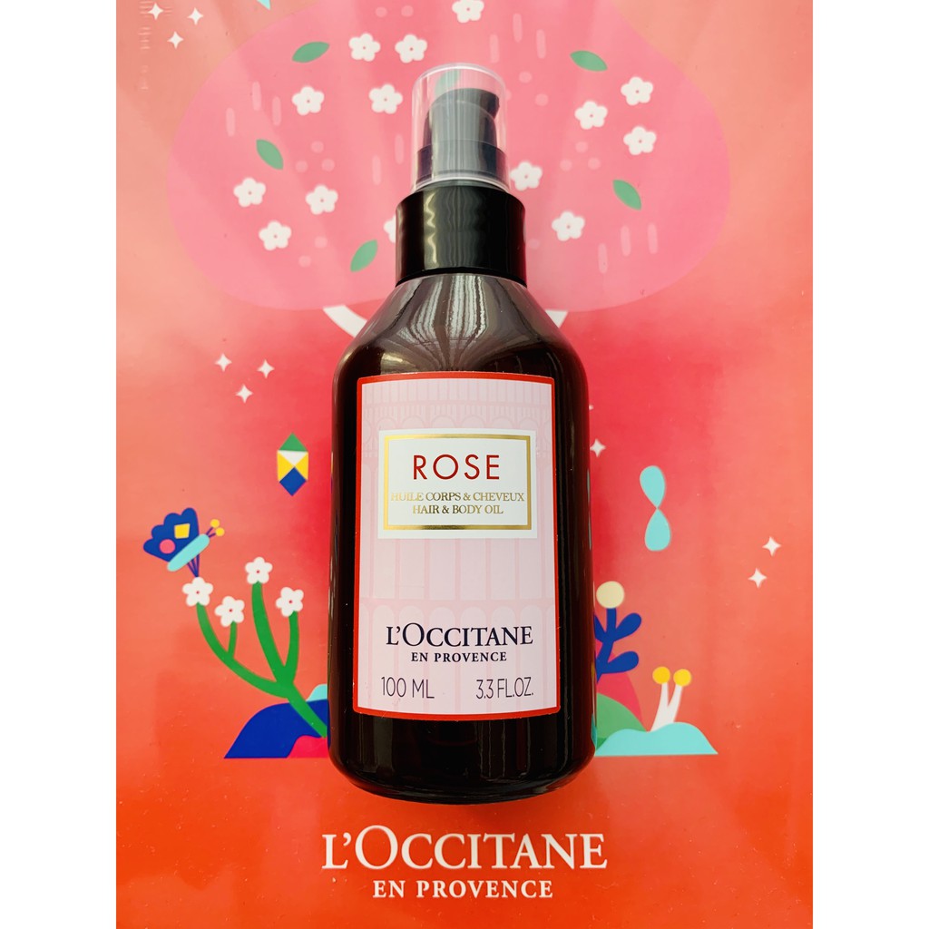 [BILL US/FR] L'Occitane Dầu dưỡng cho tóc và cơ thể Rose Hair &amp; Body Oil ~97ml / 3.3 Fl Oz