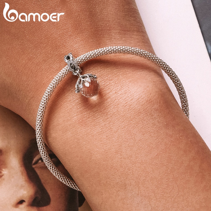 Mặt vòng cổ Bamoer S925 đính đá pha lê thời trang