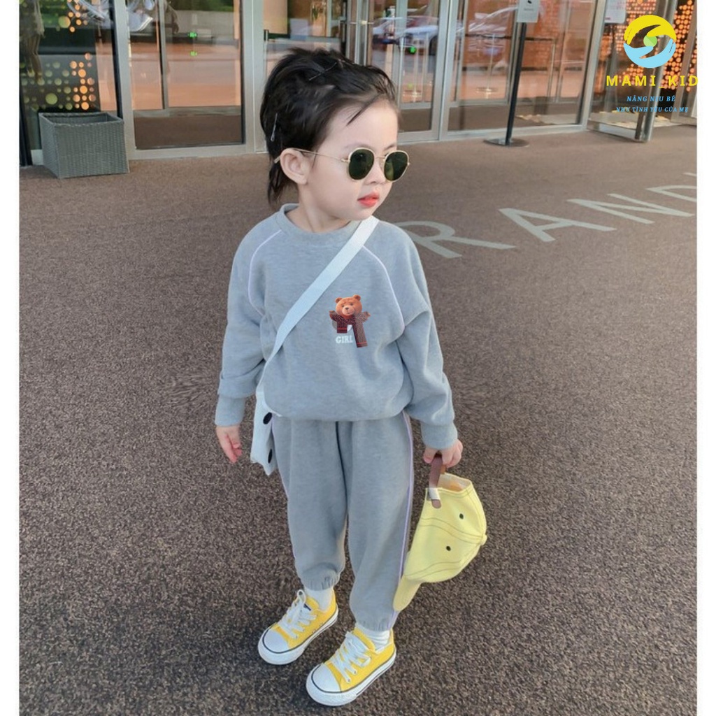 Đồ Bộ Cho Bé Thu Đông, Bộ Nỉ Cho bé phong cách thể thao sành điệu 10-40kg, chất nỉ 100% cotton mềm đẹp,