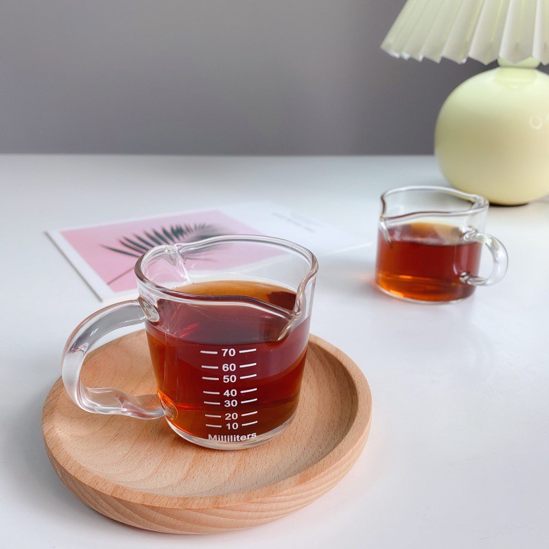 Cốc Đong Bằng Thủy Tinh Chịu Nhiệt Có Vạch Đo Lường Tiện Dụng Cho Pha Chế Cà Phê Espresso