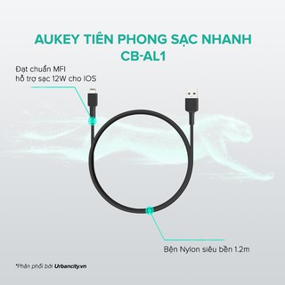 Cáp Lightning Aukey CB-AL1 MFi 1.2m