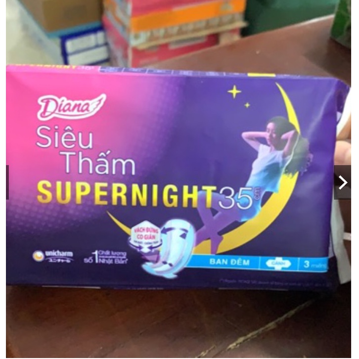 1 gói băng vệ sinh Diana siêu thấm supernight 35cm có cánh ban đêm