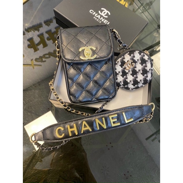 Túi xách chanel mini đeo chéo đựng vừa điện thoại , son ,dây xích - Túi đeo chéo nữ dây xích size classic giá siêu rẻ
