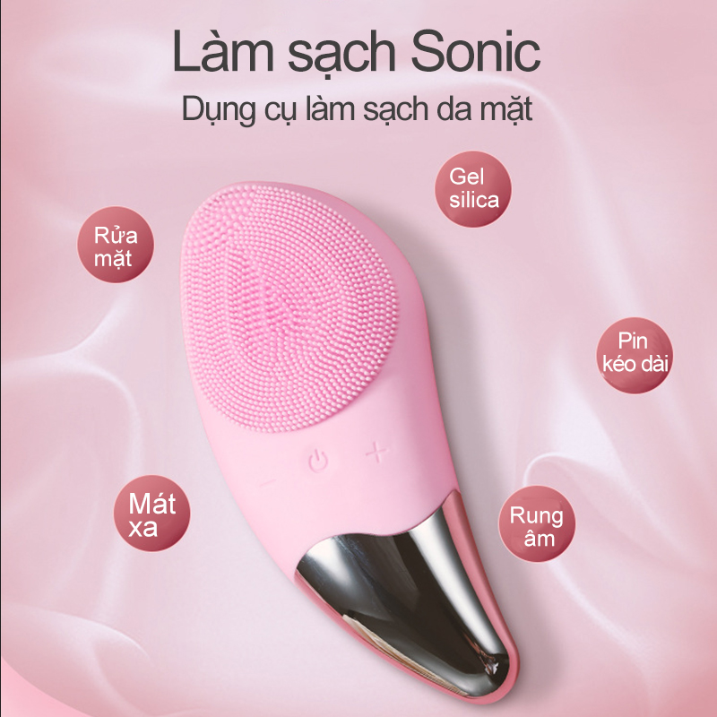 Bảo hành 1 tháng- Máy Rửa Mặt -Máy massage rửa mặt cầm tay Silicon BR-020