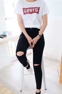 Quần kaki rách gối co giãn