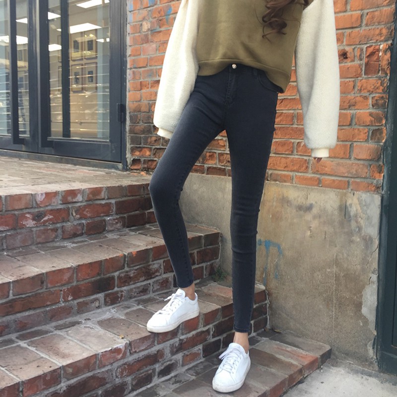 [SẴN] Quần jeans skinny lưng cao Ulzzang Quảng Châu QD63