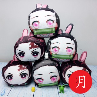 Mochi nhồi bông cầu tròn tai thỏ hình nhân vật Anime Kimetsu no Yaiba 10cm
