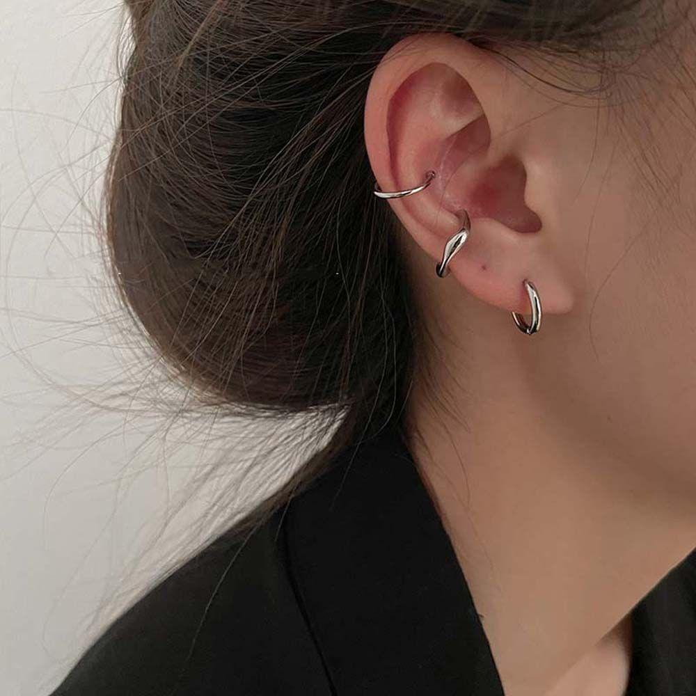 Bộ Khuyên Tai Kẹp Phong Cách Hàn Quốc Đơn Giản|Khuyên Tai Kẹp Tròn Nhỏ Không Xỏ Nhiều Màu Sắc Xu Hướng Cho Nữ