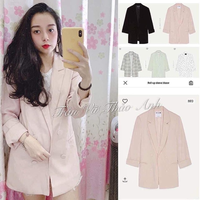 Áo blazer Bsk new tag màu hồng cực xinh | BigBuy360 - bigbuy360.vn