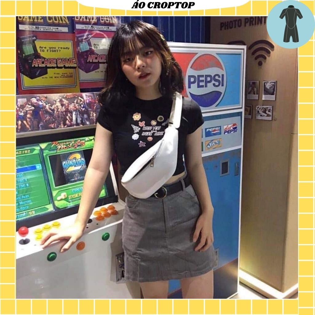 Áo croptop nữ tay ngắn ,from ôm body  ,freesize ,thun borip mềm mại co dãn cực tốt