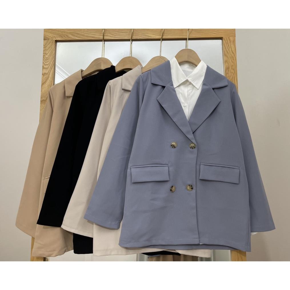 Áo khoác nữ phong cách Hàn Quốc A.243, Áo blazer dài tay 1 lớp 4 cúc vạt vuông 4 màu cực xinh