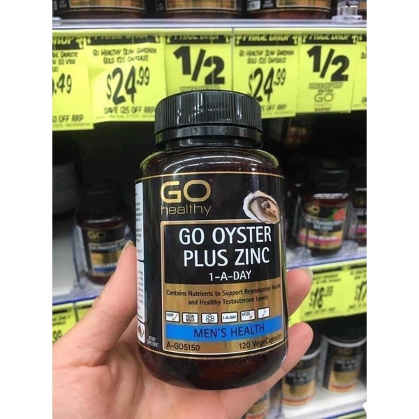 Tính chất hàu Go Healthy Go oyster plus zinc 120v hàng chính hãng Úc