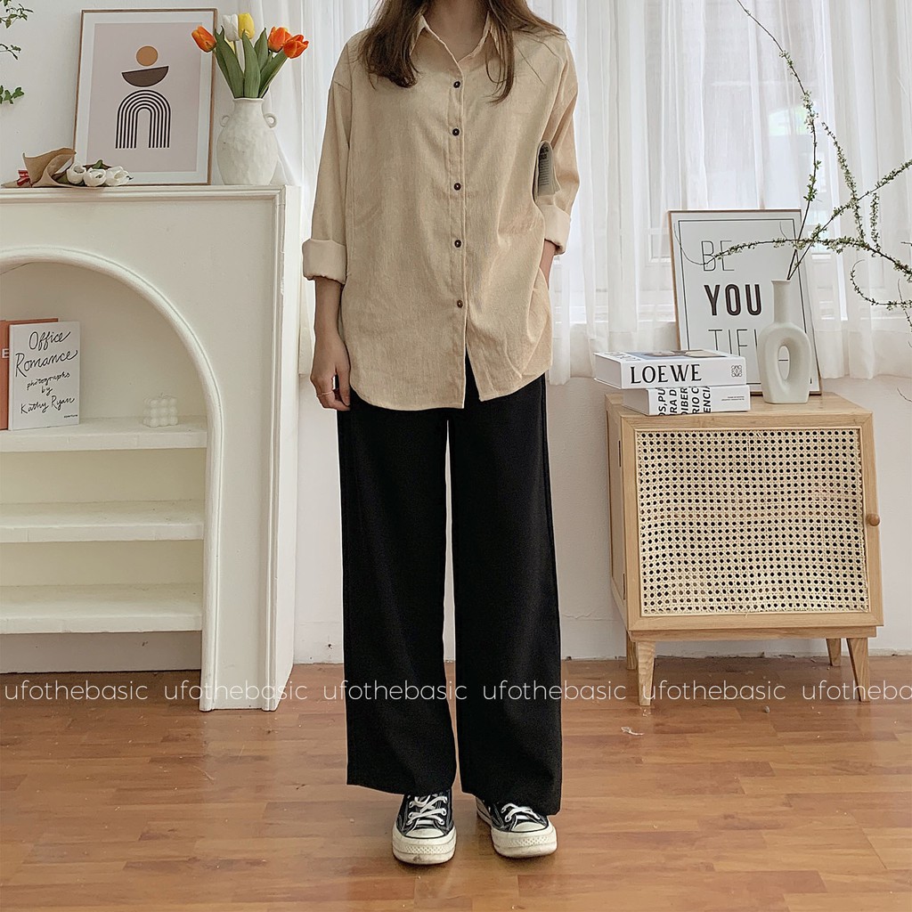 Quần ống rộng dáng suông dài – Straight Trousers – ufo.thebasic