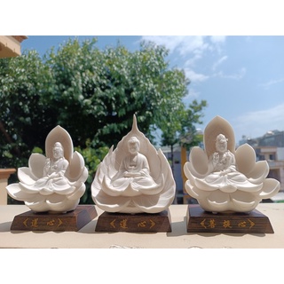 Tượng phật trang trí phòng khách sứ trắng
