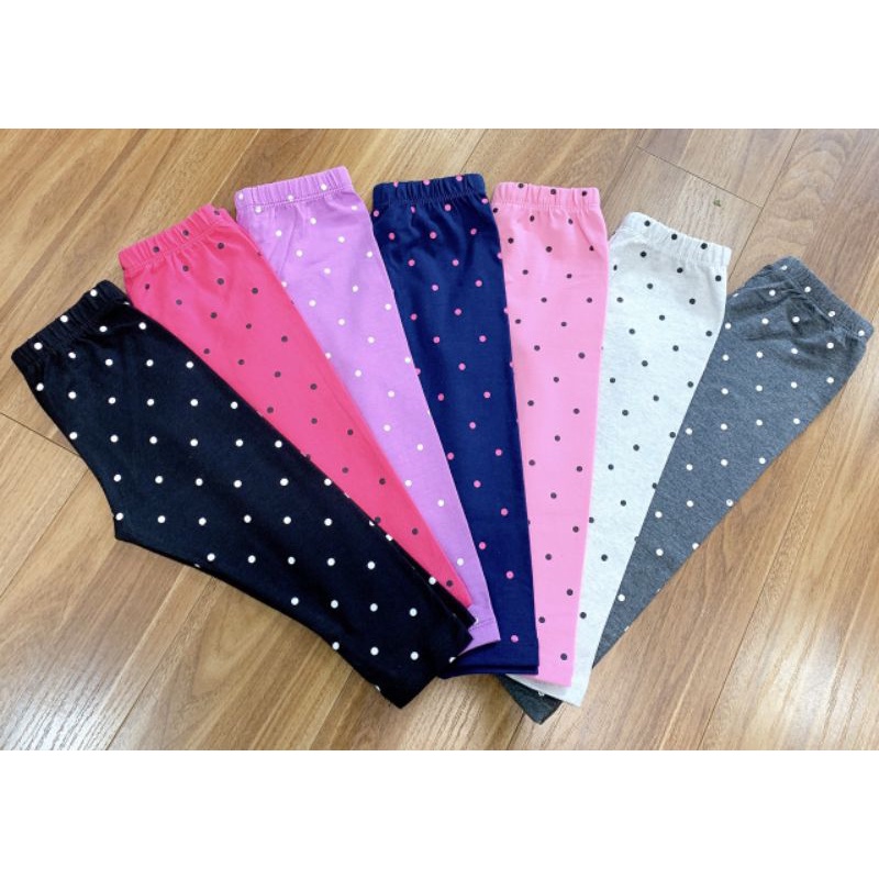 quần cotton chấm bi bé gái sz 1-10