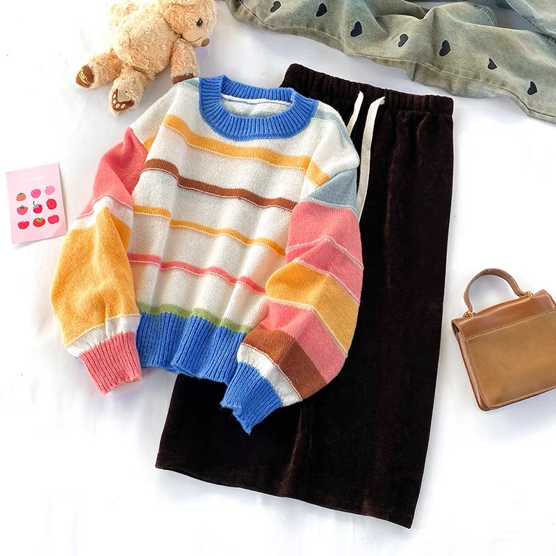 [FREESHIP-ẢNH THẬT] Áo len phối màu Freesize