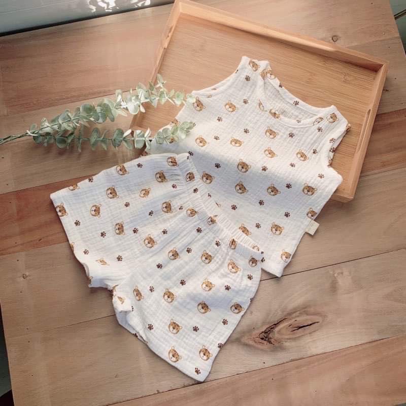 set bộ bé trai bé gái đũi mát