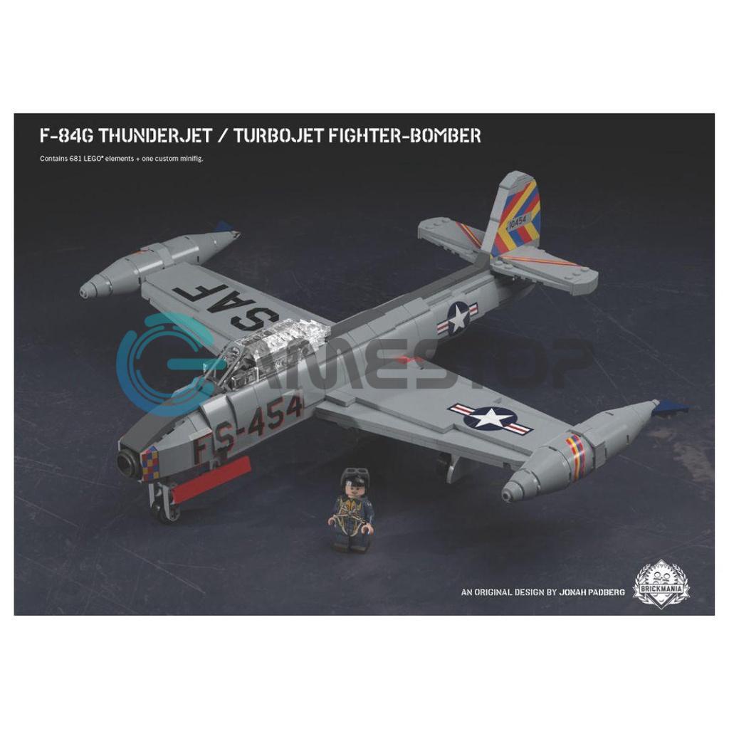 Mô hình Lego F 84G Thunderjet Turbojet Fighter Bomber Brickmania Mô hình lắp ráp Nhựa PVC ABS Chính hãng Nhật LEGOBM01