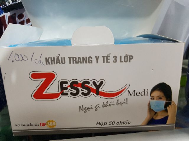 Hộp Khẩu trang zessy y tế 3 lớp 50 chiếc