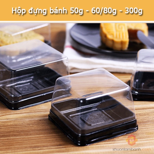 Set 10 hộp đơn đế đen đựng bánh 60-80g xy65s