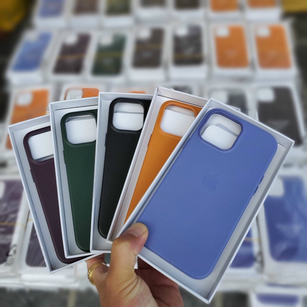 Ốp lưng da Leather case IPhone 12-12 Pro-12 Pro Max/Iphone 13/13 Pro/13 Pro Max hỗ trợ sạc không dây MagSafe