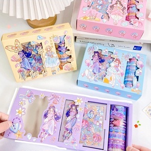 Hộp Sticker Dán Trang Trí Không Thấm Nước Hộp Qùa Công Chúa Thời Trang