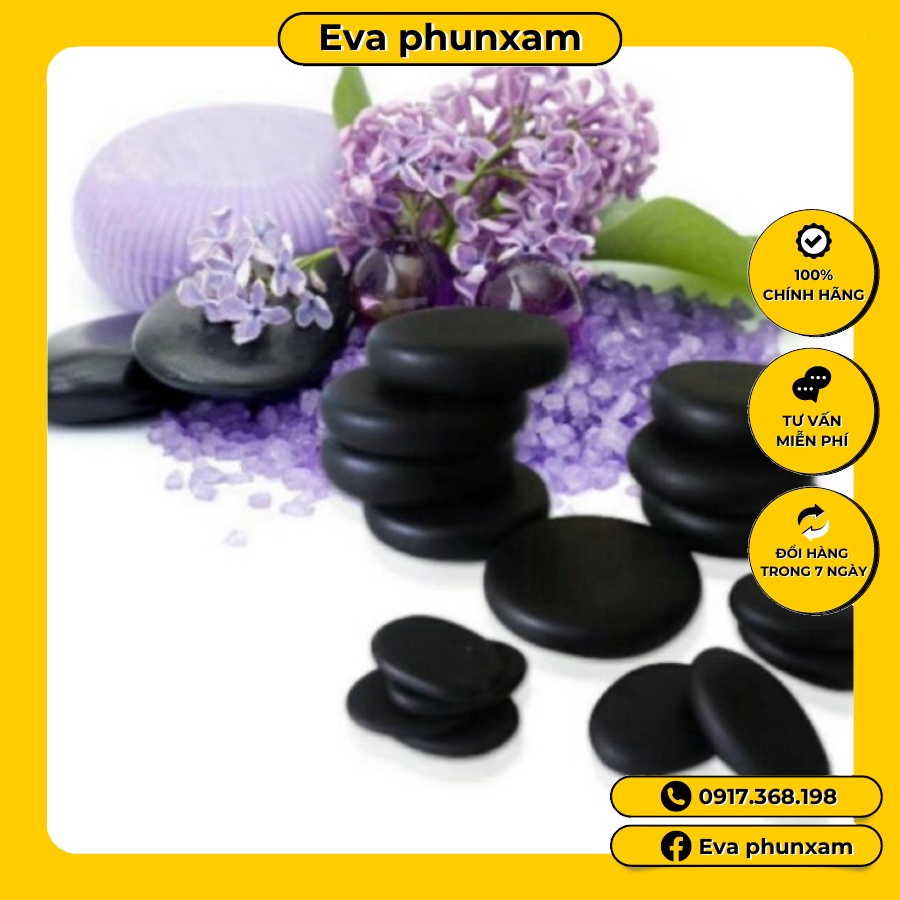 Bộ đá nóng massage spa dùng massage đông y 4 viên tròn to,4 viên o van 8 viên kẹp chân dùng trong spa thẫm mỹ viện
