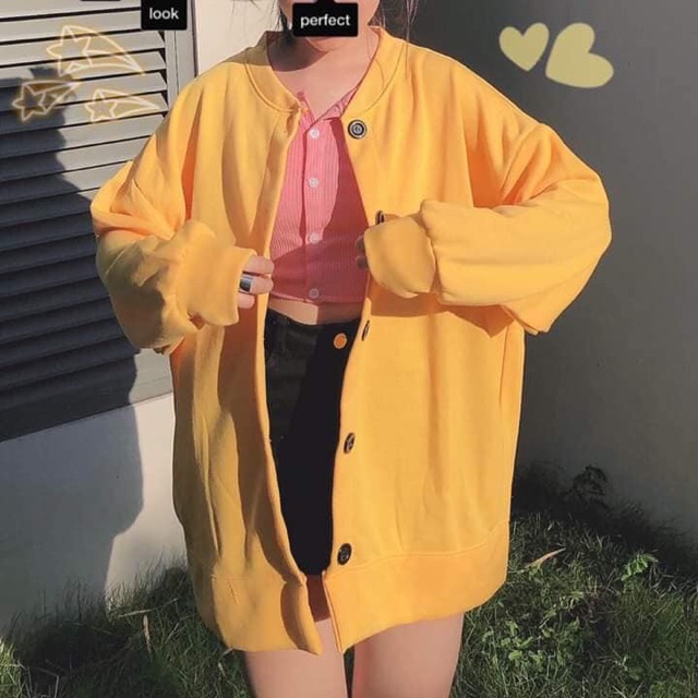 Áo Cardigan Basic Tay Dài Unisex Hình Thật Ở Cuối