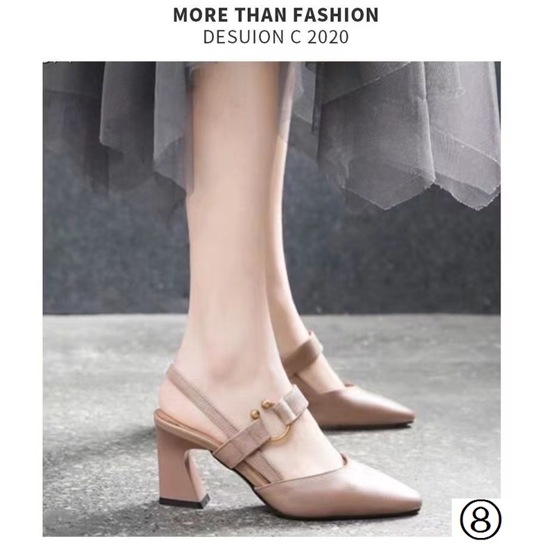 Giày Cao Gót Da Thật Mũi Nhọn Thời Trang Xuân Hè 2022 Cho Nữ