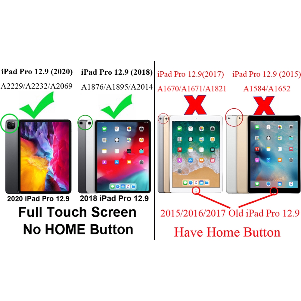 Bao da có khe bút thích hợp cho iPad Pro 12.9 2020 A2229 A2069 A2232 A2233