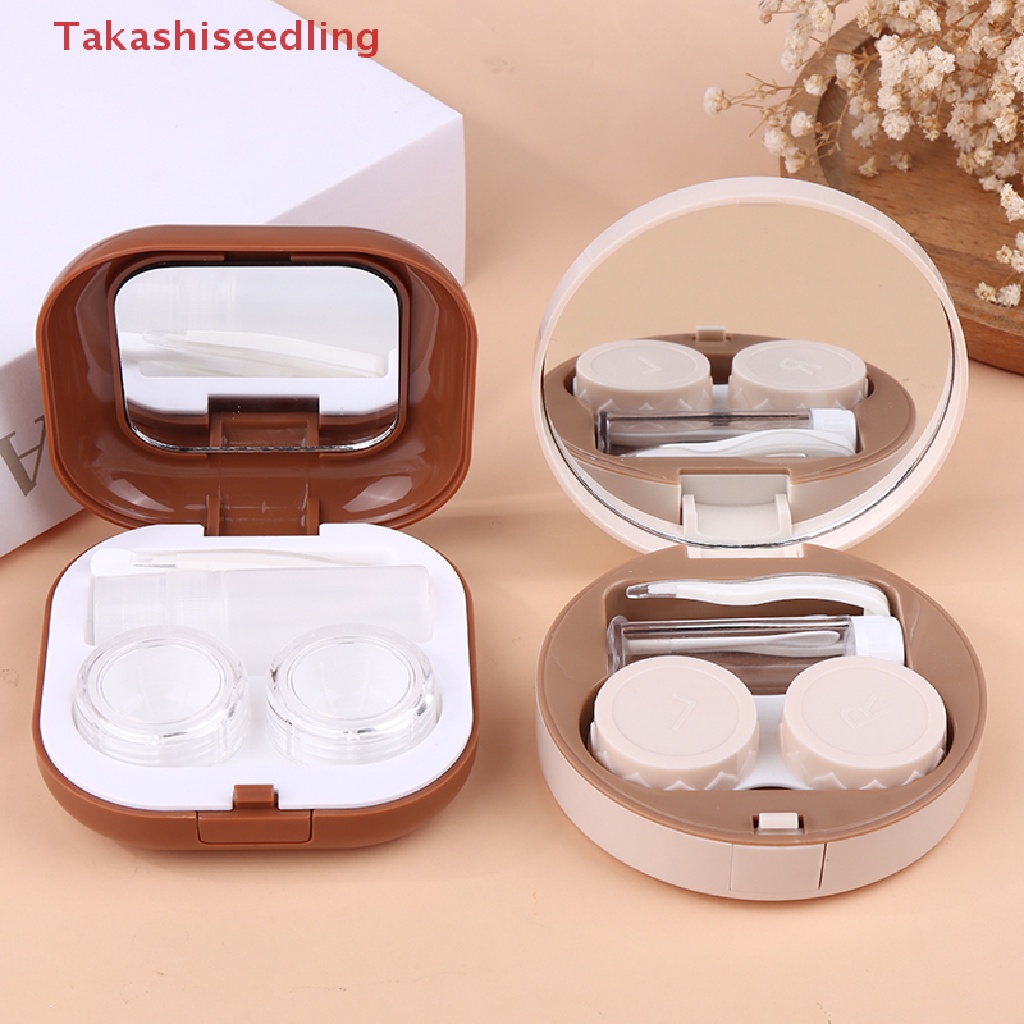 1 Hộp Đựng Kính Áp Tròng Màu Trơn Thời Trang