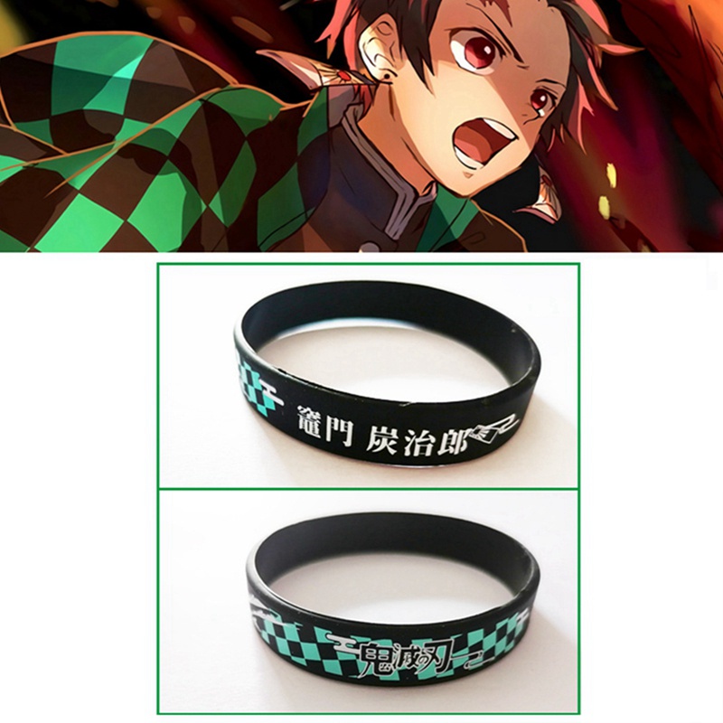 Set 5 vòng đeo tay silicone in hình nhân vật anime Kimetsu No Yaiba
