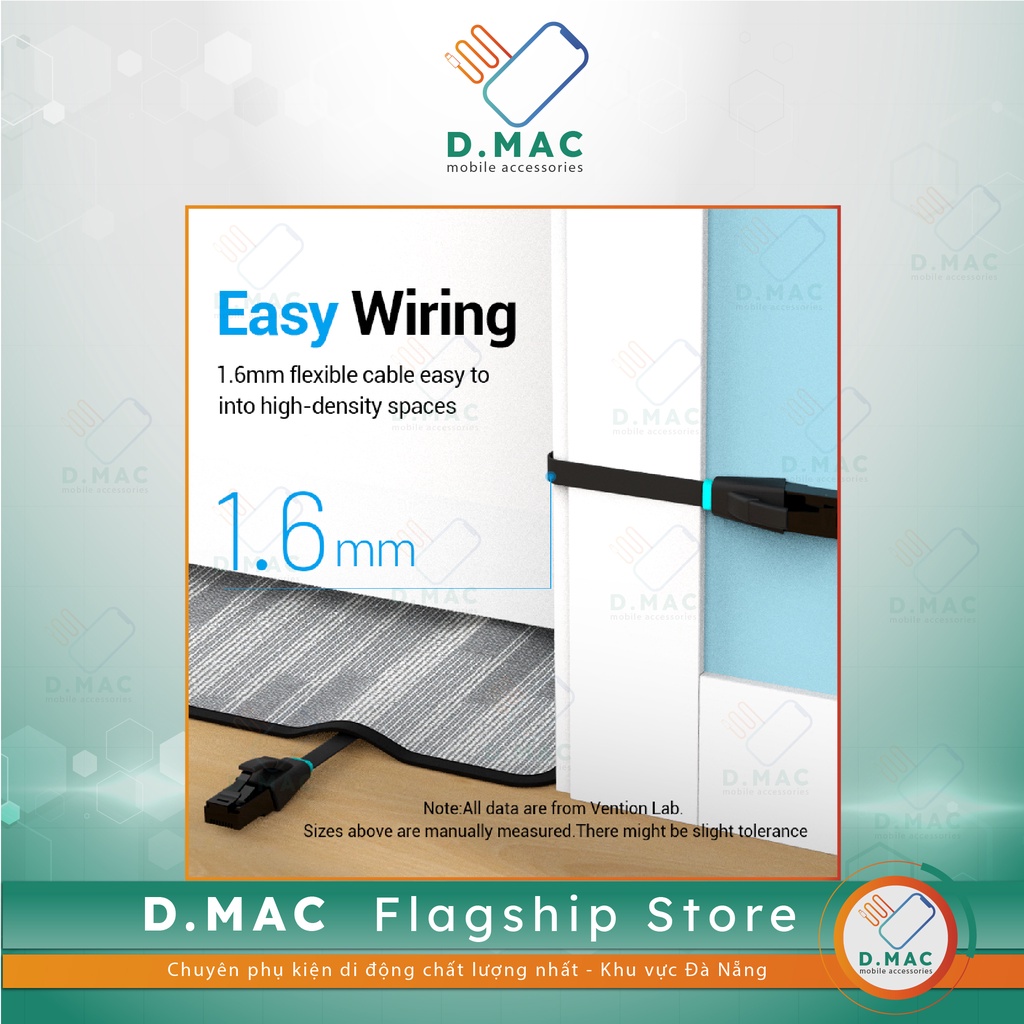 Vention Dây Cáp Mạng Lan Cat 6 1000Mbps bấm sẵn 2 đầu