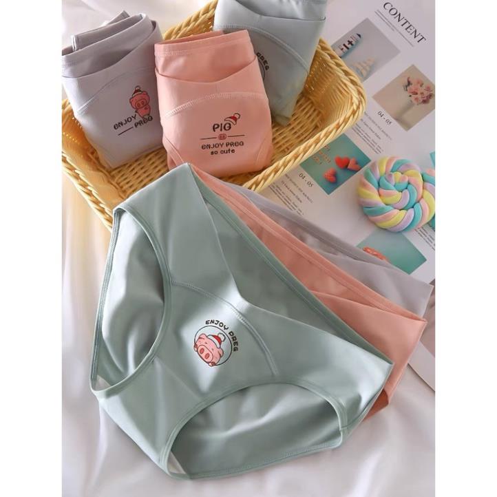 (QL22.50) Quần Lót bầu Cotton Nguyên Chất cạp Thấp Nâng Eo Cho Phụ Nữ Mang Thai Sau Sinh Size Lớn