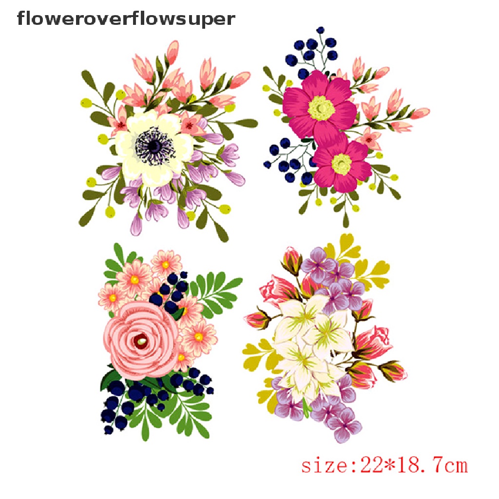 Miếng dán ủi trang trí quần áo hình hoa cách nhiệt