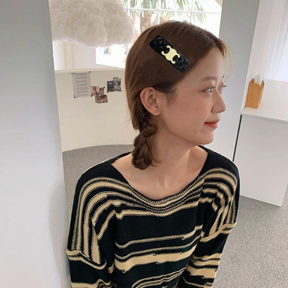 Băng Đô Cài Tóc Bằng Xốp Pu Họa Tiết Kẻ Ô Phong Cách Hàn Quốc Sang Trọng