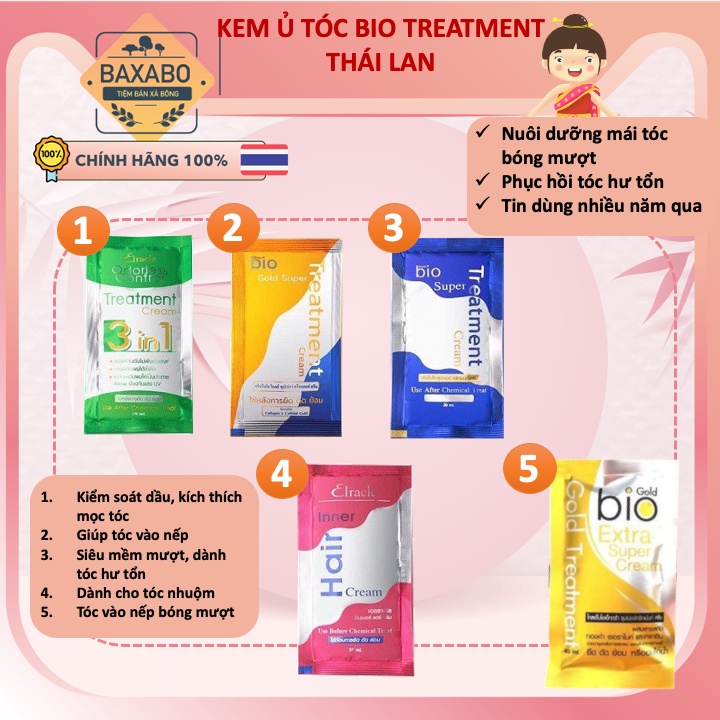 KEM Ủ TÓC BIO TREATMENT THÁI LAN 30ML - ĐỦ MÀU - NỘI ĐỊA THÁI LAN