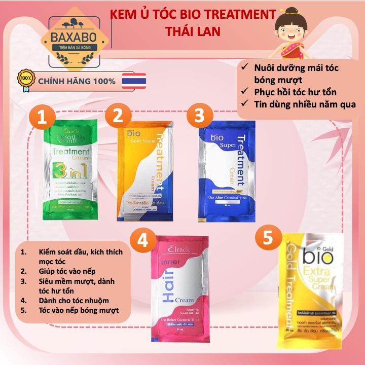 KEM Ủ TÓC BIO TREATMENT THÁI LAN 30ML - ĐỦ MÀU - NỘI ĐỊA THÁI LAN