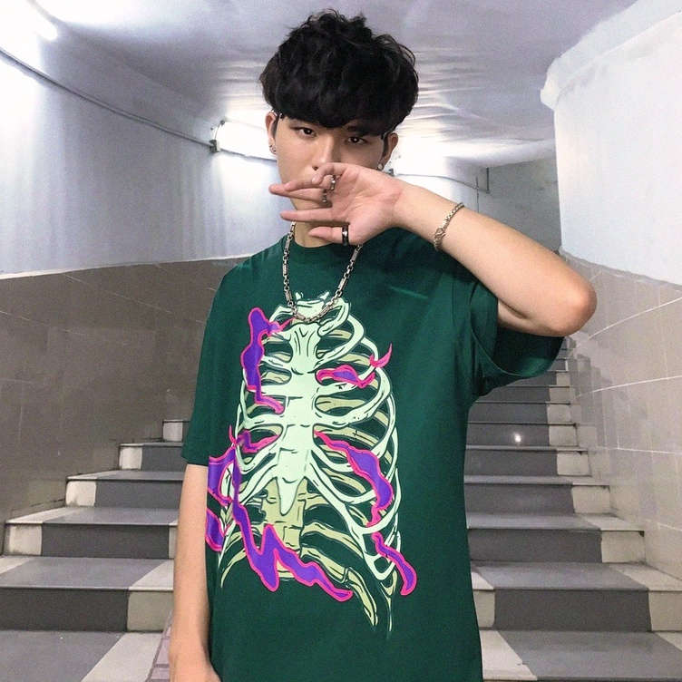 Áo thun tay lỡ, tee phông xương local brand unisex ClownZ Skull nhiều màu form rộng, cotton