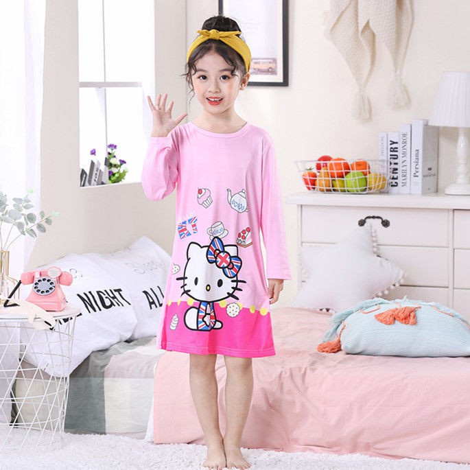 SUGE Đồ ngủ Tay Dài Phong Cách Công Chúa Elsa Xinh Xắn Cho Bé Gái